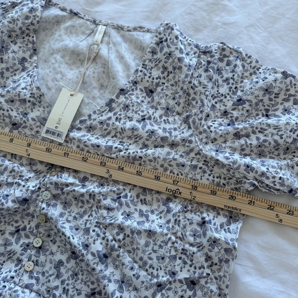 Rylee + Cru Floral Maddy Button Front Hi Lo Blouse Shirt Top Womens sz Large NEW - Picture 6 of 7